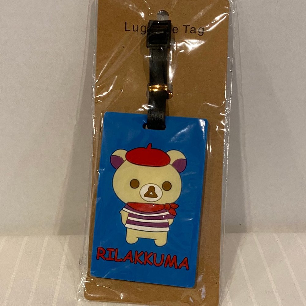 SAN-X Rilakkuma Paris Artist Luggage Tag-Backpack Travel Suitcase-Charm-bear-New